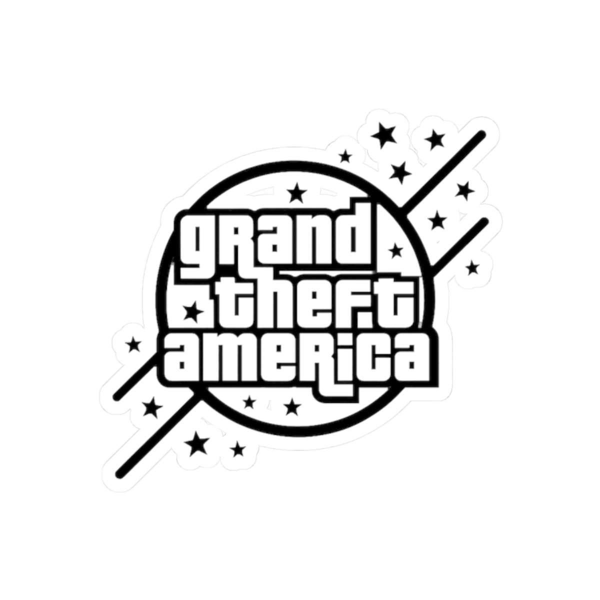 GTAmerica GTA Parody Sticker | Funny Corruption Satire Decal - alternate angle 3, merchandise