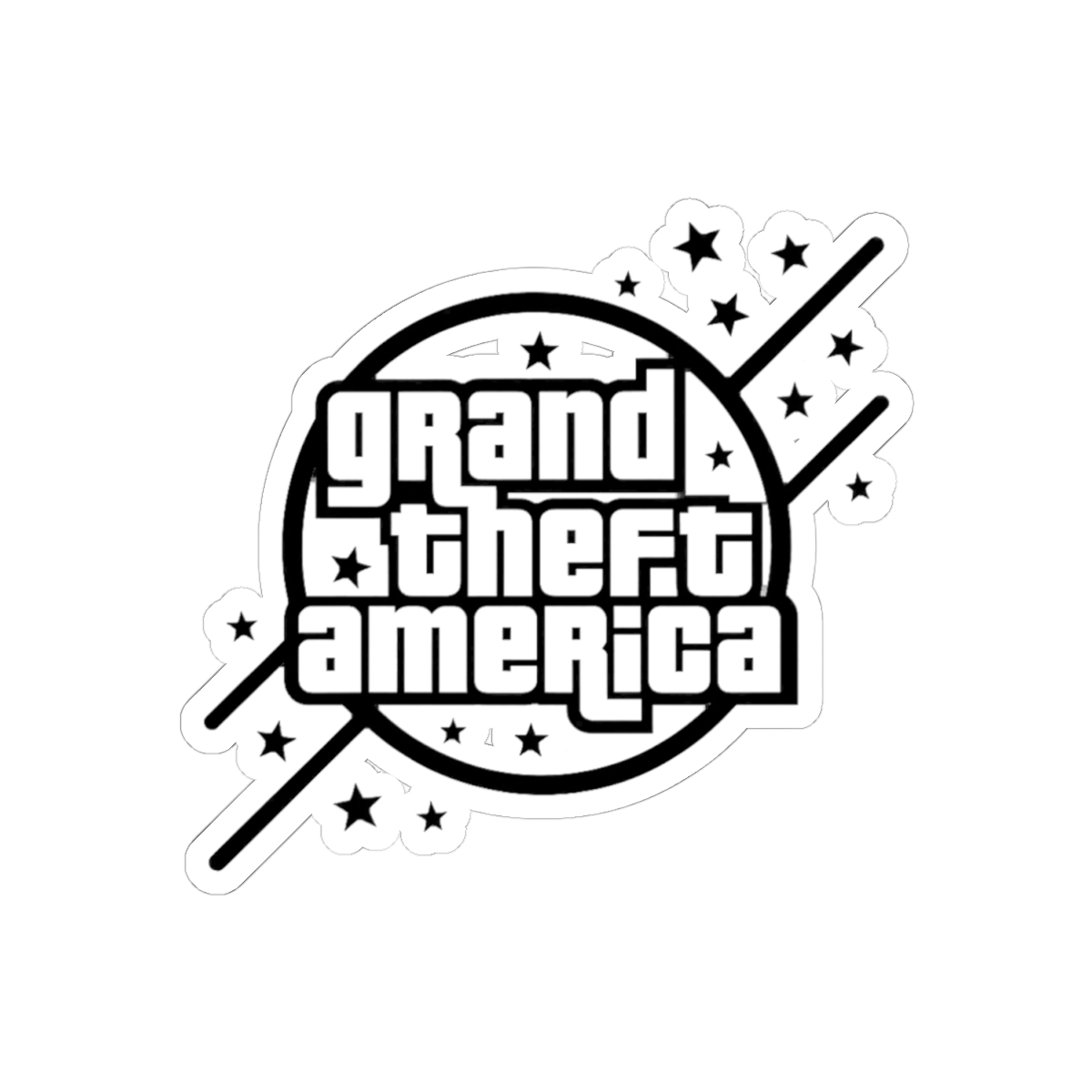 GTAmerica GTA Parody Sticker | Funny Corruption Satire Decal - alternate angle 1, merchandise