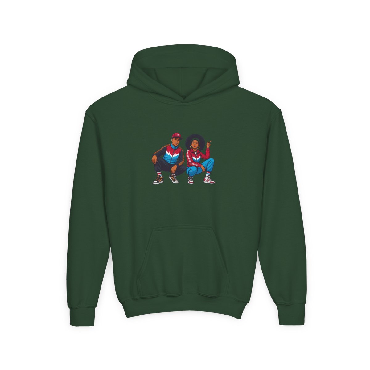 1980s B-Boy FlyGirl GTA Style Kids Hoodie - alternate angle 2, merchandise