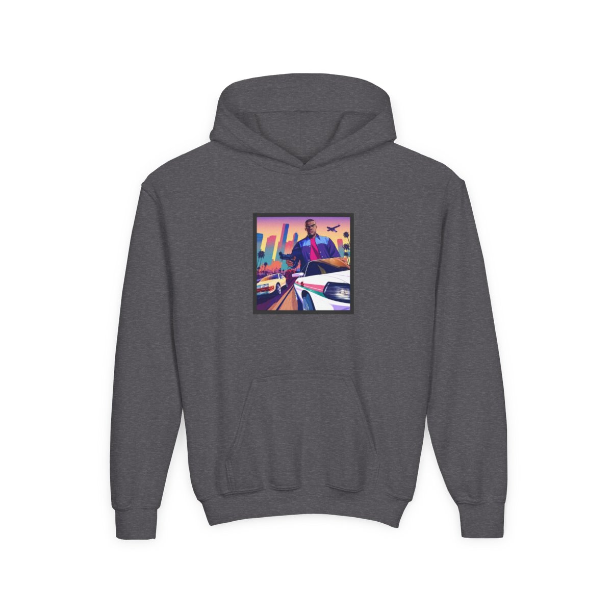 Gta Hoodie Two Tone Kids Hoodie | GTA VI - alternate angle 3, merchandise